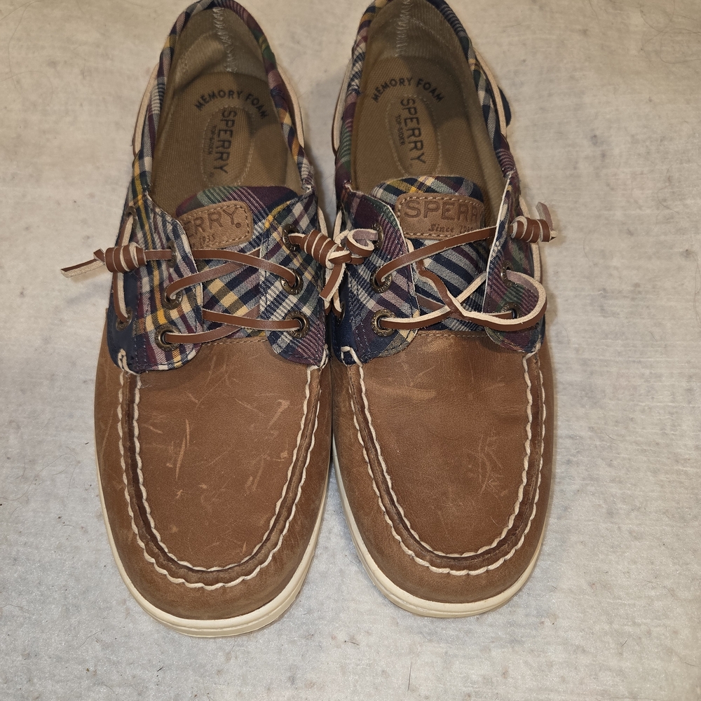 Sperry Brown and Plaid Boat Shoes
